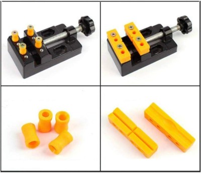 Mini clema menghina de masa, Sunmostar, Plastic, Negru/Galben foto