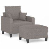 Cumpara ieftin Fotoliu canapea cu taburet, taupe, 60 cm, material textil