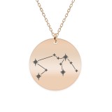 Colier argint 925 placat cu aur Roz personalizat cu constelatii - Varsator