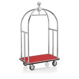 Carucior Bagaje Unity 112x60xH185 cm &ndash; Inox Lucios &amp; Mocheta Rosie