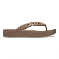 Șlapi Crocs Classic Platform Geometric Flip Maro - Latte