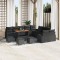Set canapele gradina Gossi, 13 piese, cu perne, ratan negru, acacia, canapea gradina Gossi, 2 locuri, cu perne, ratan negru, polimerizat, set dining g