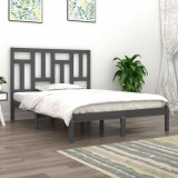 VidaXL Cadru de pat, gri, 160x200 cm, lemn masiv de pin