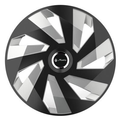 Set 4 capace roti, pentru Matiz, model vector black and silver foto