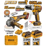 Masina de gaurit si polizor unghiular flex cu 2 acumulator 2/4 ah si incarcator bormasina p20 s, pentru taiere si slefuire a metalului si pietrei - In