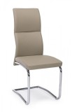 Cumpara ieftin Scaun cu spatar din piele ecologica maro argintiu Thelma 44 cm x 58 cm x 104 h x 47 h