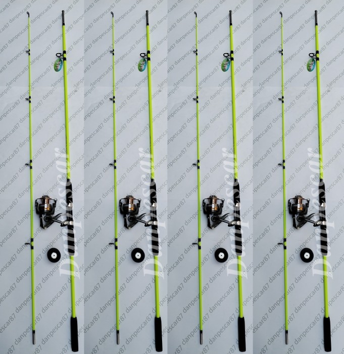 SET 4 Lansete WB fibra sticla plina 3m cu 4 Mulinete FL EFB5000 6 rulmenti