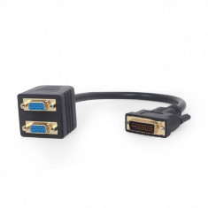 Cablu Gembird DVI-I - VGA 0.3m Black foto