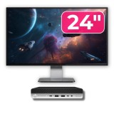Pachet HP EliteDesk 800 G5 Mini PC i5-9600, 8GB, SSD 256GB, Monitor 24 inch