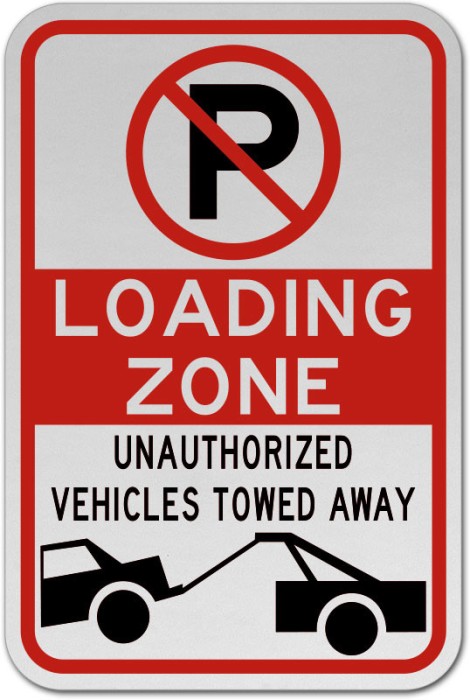 No Parking Loading Zone Sign