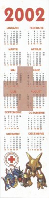 Romania, Societatea Nationala de Cruce Rosie, calendar orar, 2002 foto