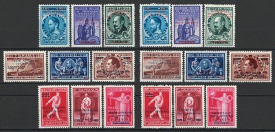 Belgia 1947 Mi 781/89 tip I+II MNH - Expozitia Filatelica Int CIPEX, New York foto