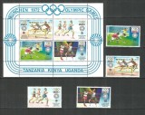 Kenya-Uganda-Tanzania 1972 - Jocurile Olimpice, sport, serie si bloc neuzat