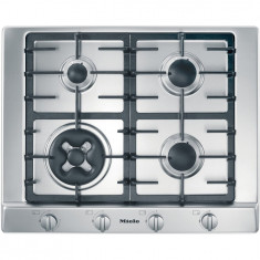 Plita incorporabila Miele KM 2014, Gaz, 4 zone gatit, Arzator wok, 65 cm, Inox