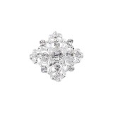 Brosa cu strasuri pentru buchetul miresei, Crisalida, 2,7 x 2,7 cm, Argintie