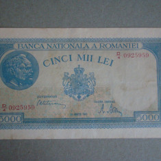 Bancnota 5000 lei 20 Martie 1945 Filigran Orizontal - Starea care se vede
