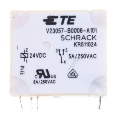 24VDC 8A-250VAC RELAIS, 1 WECHSLER, PRINT - 7-1393215-5 V23057-B0006-A101 TE CONNECTIVITY foto