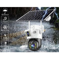 Camera duala 8Mp+card 64GB,solara 4G sim, fara cabluri in orice locatie, 4K, baterie 10000W, consum redus