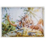 Rama foto cu apa si glitter auriu, 18x13 cm, perete dublu, CMCLASS