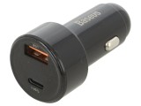 Alimentator USB Baseus 12-24V DC cu soclu USB A și USB C