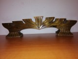 Suport lumanare sfesnic 7 brate sculptat manual din lemn traditional Suedia 47.5 cm