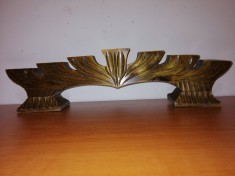 Suport lumanare vechi sfesnic cu 7 brate sculptat manual din lemn traditional Suedia 47.5 cm