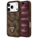 Husa pentru Apple iPhone 18 Pro Max / 17 Pro Max, Guess, 4G Double Card Triangle, Maro