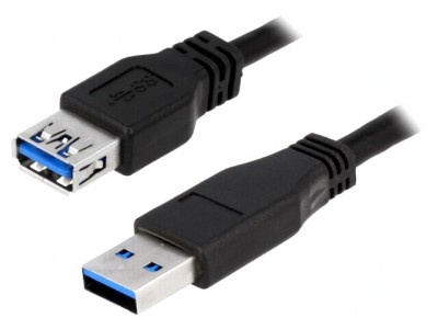 Cablu USB 3.0 USB A la USB A 2m Negru foto