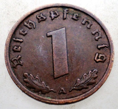 B.088 GERMANIA 1 REICHSPFENNIG 1938 A foto