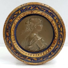 Profil de tanar, Medalion din bronza, Secol XIX