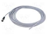 Conector M12 mamă drept 5 pini cod A HARTING cu cablu 5m PVC