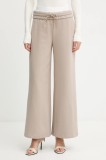 La Mania pantaloni de trening DIXI culoarea bej, uni, DIXI
