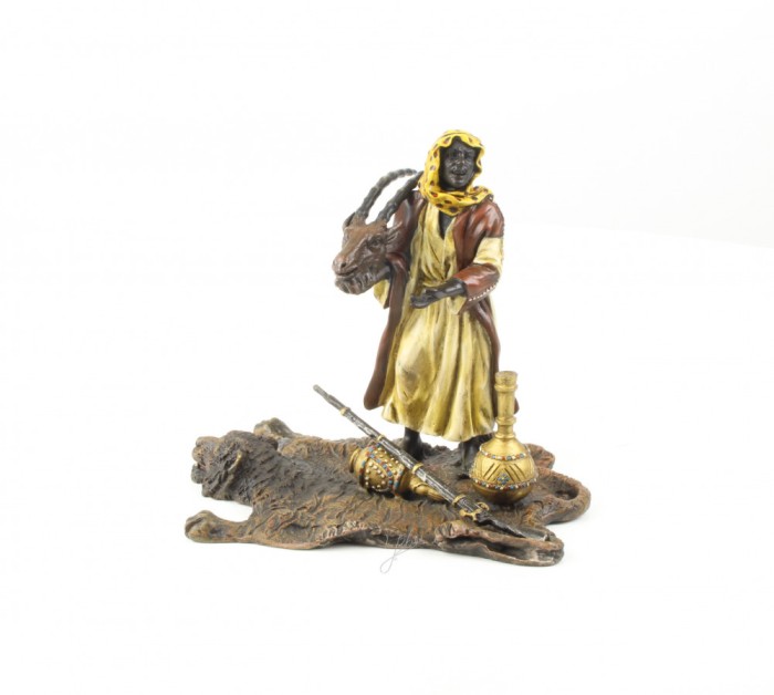 Vanator arab - statueta din bronz pictat WB-14