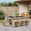 VidaXL Set mobilier grădină cu perne, 11 piese bej combinat poliratan 3211152