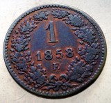 F.129 AUSTRIA 1 KREUZER 1858 E XF/AUNC