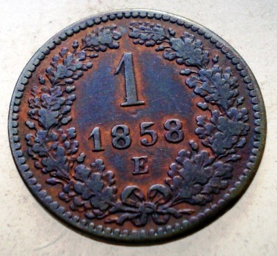 F.129 AUSTRIA 1 KREUZER 1858 E XF/AUNC foto