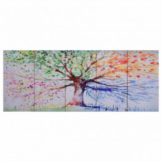 Set Tablouri Din Pânză Copac In Ploaie Multicolor 200 x 80 cm 289265