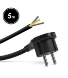 Stecher cu clema cablu 5m 3x1.5mm2 cu fire libere negru delight