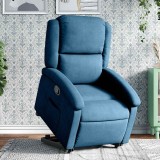 Fotoliu Rabatabil cu Ridicare Gossi Albastru Catifea, 71x86.5x99.5 cm, Motor Electric, Inclinare 135&deg;, Confortabil &amp; Durabil