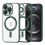Husa MagSafe pentru Apple iPhone 12 Pro, Techsuit, Luxury Crystal, Verde Inchis