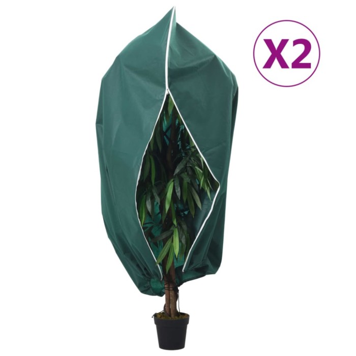 vidaXL Huse pentru plante din fleece cu fermoar 2 buc 70 g/m&sup2; 2,36x2 m