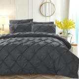Cumpara ieftin Set Lenjerie de Pat, 155 x 220 cm, + Set 2 Fata de Perna 80 x 80 cm, Gri Inchis - CN