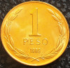 Moneda exotica 1 PESO - CHILE, anul 1989 *cod 3165 A = UNC, America Centrala si de Sud