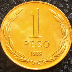 Moneda exotica 1 PESO - CHILE, anul 1989 *cod 3165 A = UNC