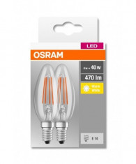 Set 2 becuri led osram e14 4w 470 lumeni lumina foto