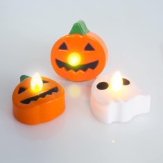 Set de lumanari de ceai cu dovleci ?i fantome pentru Halloween (3 buca?i) foto