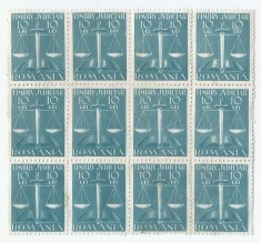 *Romania, lot 1097 cu 12 timbre fiscale judiciare, 1947, MLH