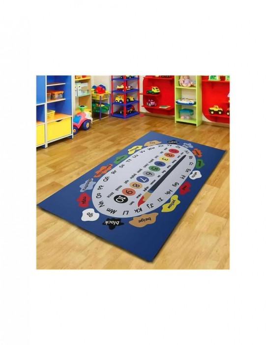 Covor camera copii educativ cu cifre culori si alfabet traduse in engleza