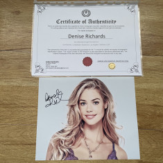 autograf original Denise Richards ( Wild Things) + Certificat