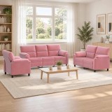 Cumpara ieftin Set de canapea 3 pcs Roz Catifea